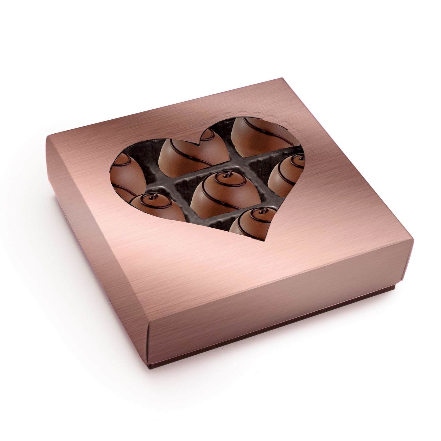 Caja Corazón Rosa Gold para Chocolates
