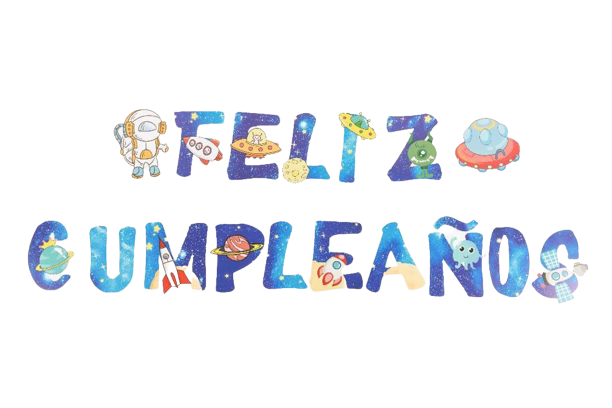 Banderin Feliz Cumpleaños Espacial