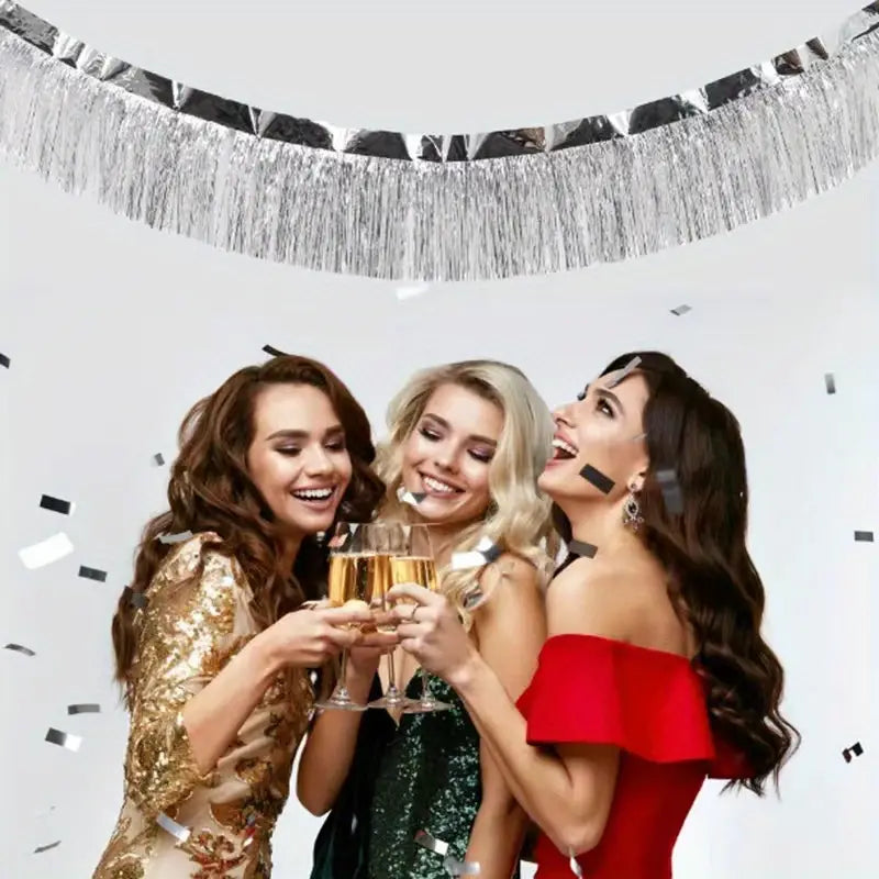 Guirnalda de Flecos Metalizados Celeste