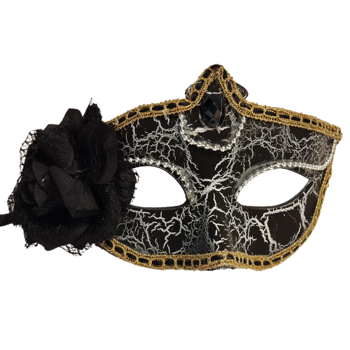 Antifaz Negro Craquelado