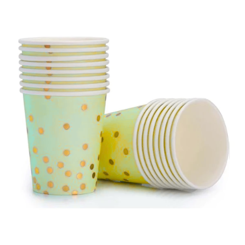 Vaso Verde con Lunares dorados