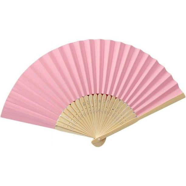 Abanico De Bamboo Rosa