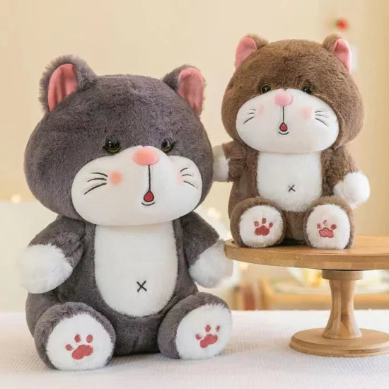 Peluche Gatito Feliz Marrón