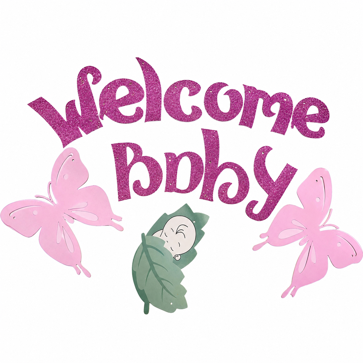 Banderín Welcome baby Niña
