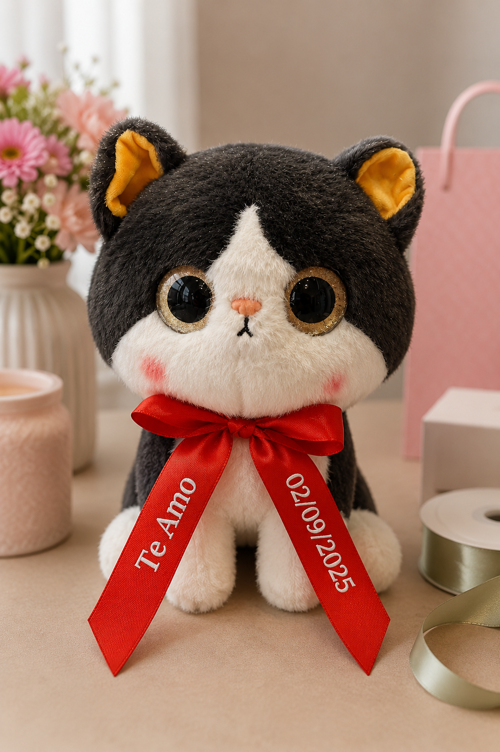 Peluche Gatito Amor Personalizado