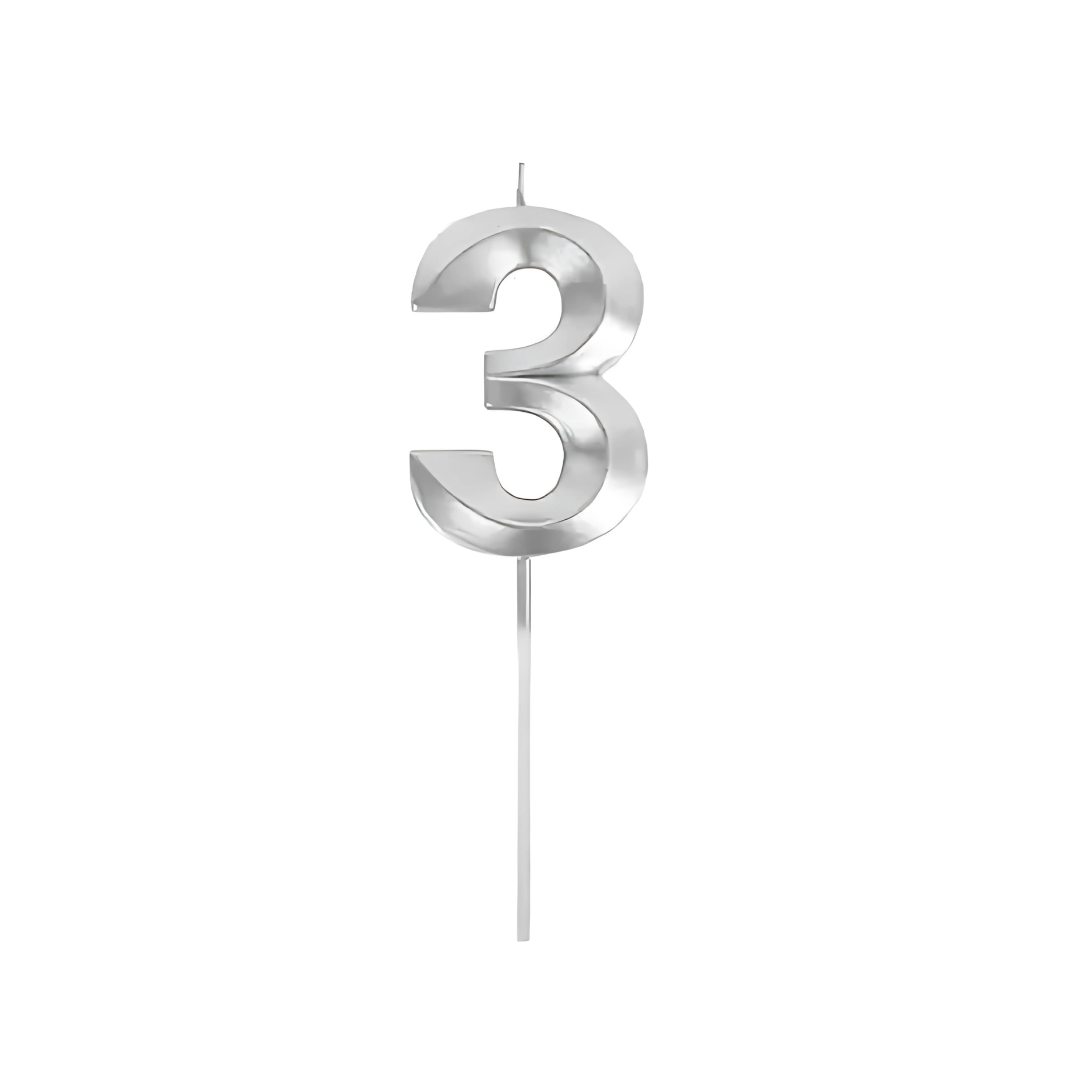 Vela Metalizada Plata 3
