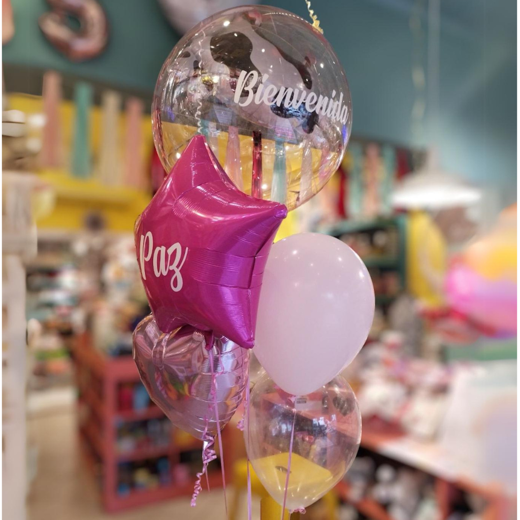 Globo Bouquet con Burbuja Personalizada Pink