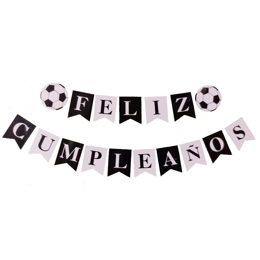 Banderín Feliz Cumpleaños Fútbol