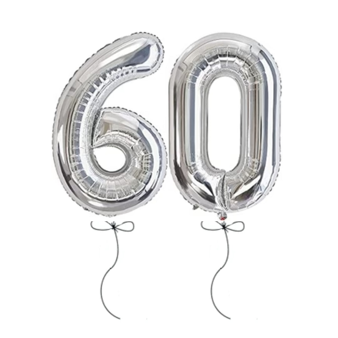 Número 60 con helio
