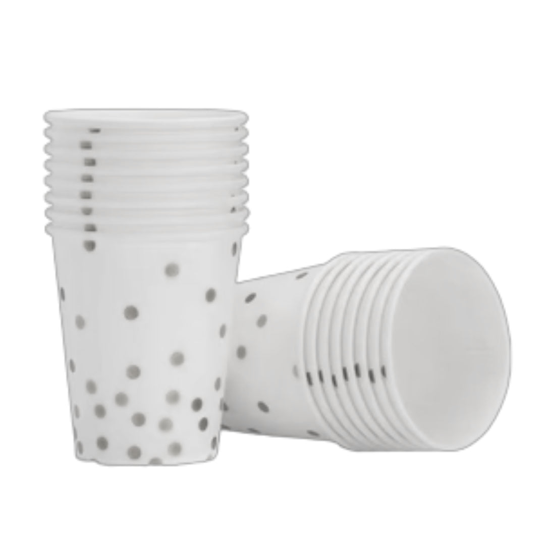 Vaso Blanco con Lunares Platas