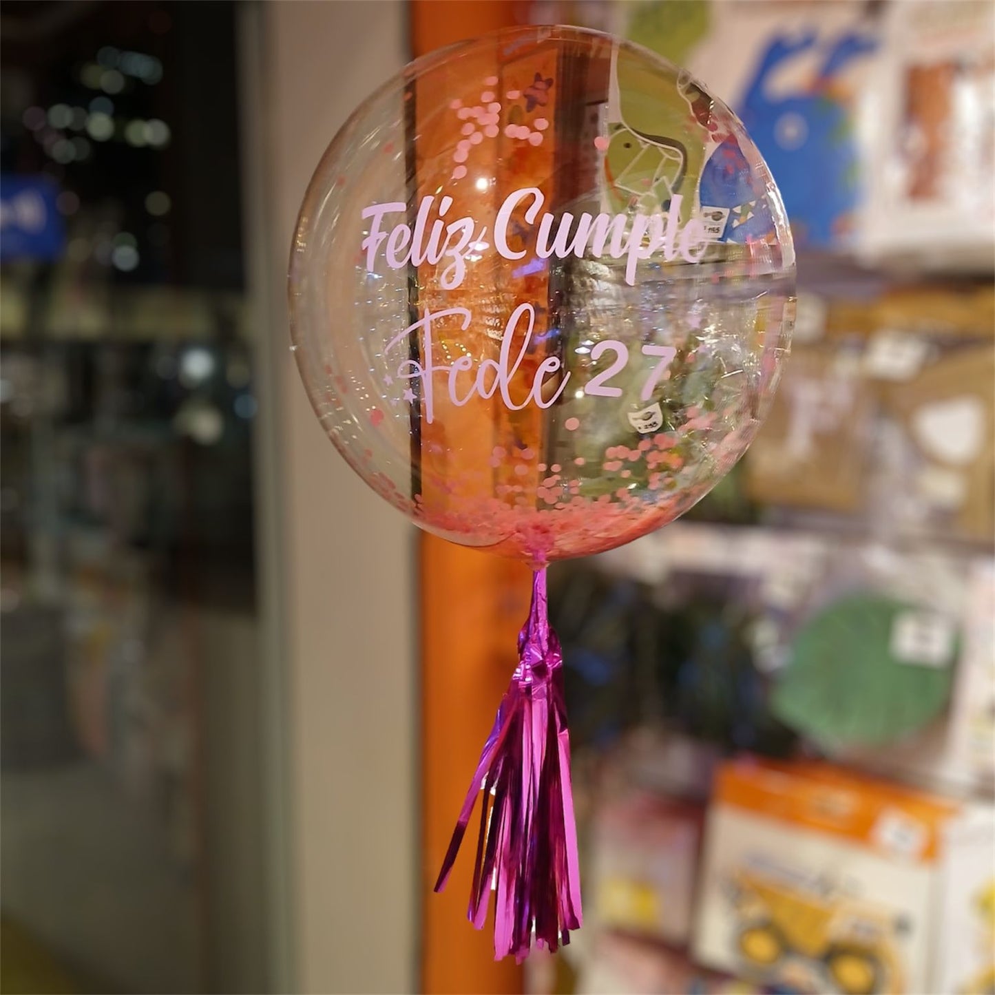 Globo Burbuja Personalizada Con Confetis