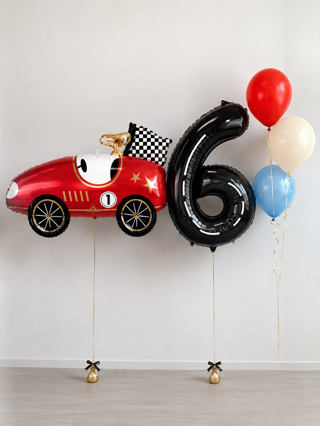 Globos Carrera de Autos con Número