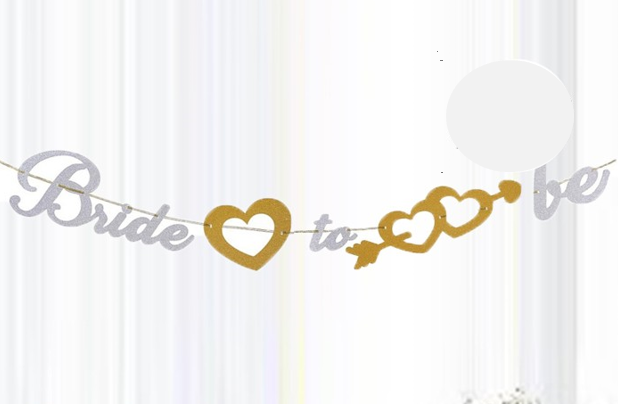 Banderín "Bride to Be" Glitter
