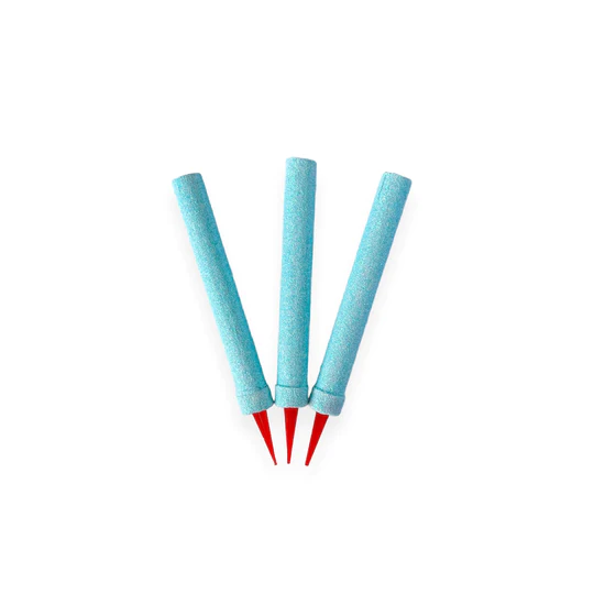 Vela Volcán Glitter Celeste Unidad