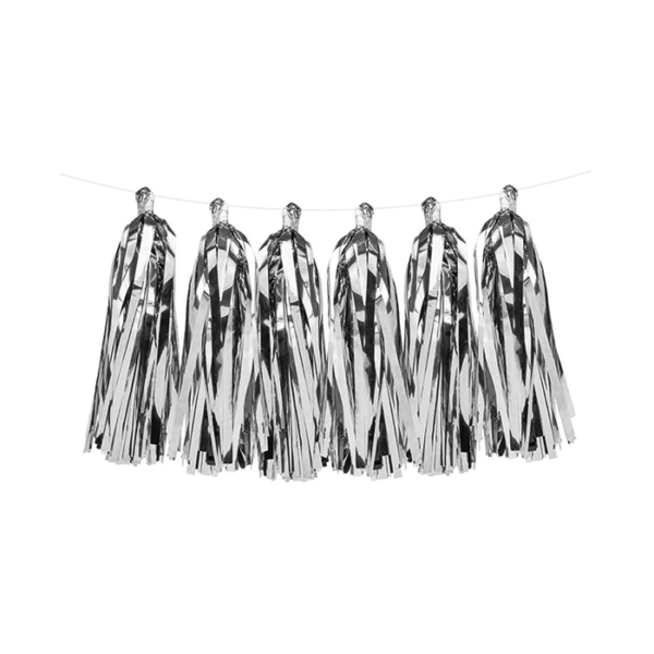 Guirnalda de Flecos Metalizados Plata