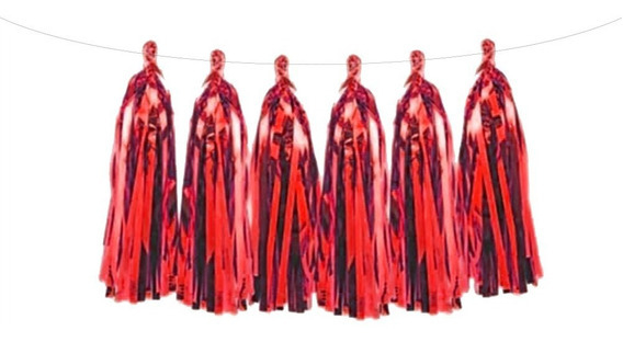 Guirnalda de Flecos Metalizados Rojos