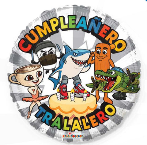 Globo Feliz Cumpleaños Tralalero Brainrots