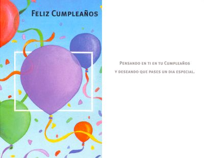 Tarjeta Cumple Globos