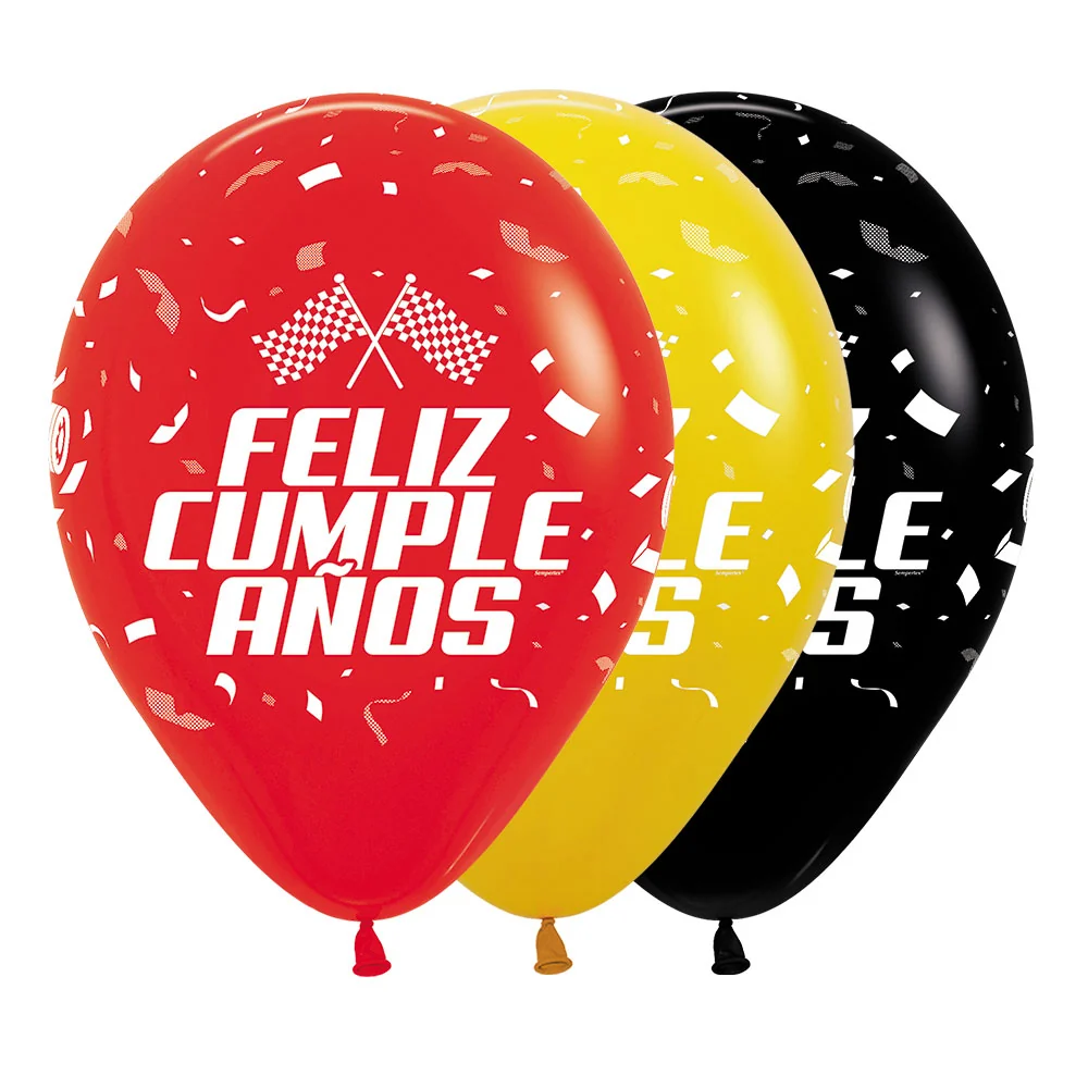 Globo Fashion Feliz Cumpleaños Karts R-12 x12