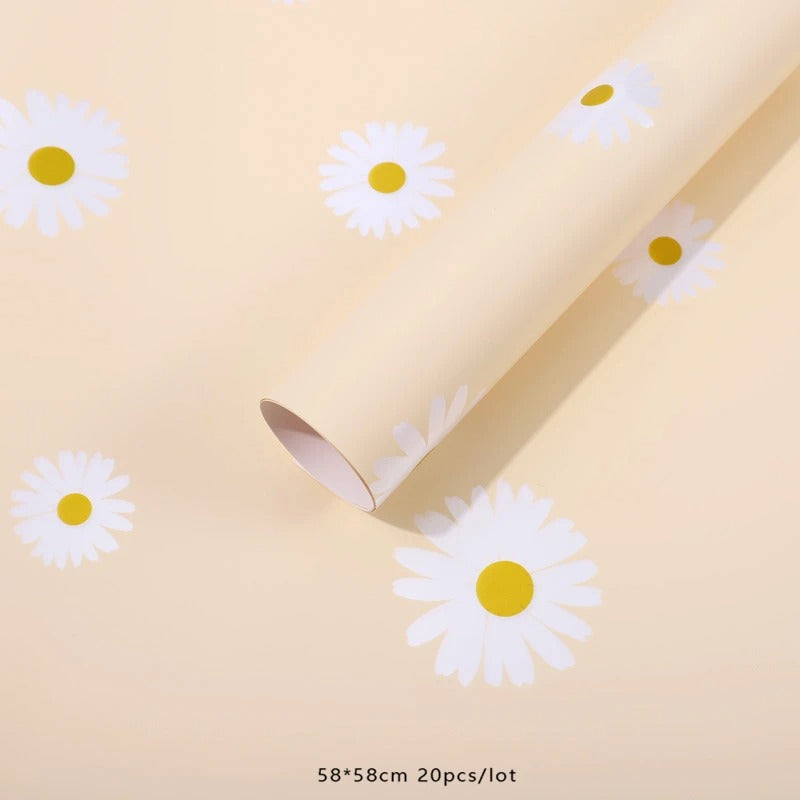 Papel Celofan Coreano Diseño Margaritas