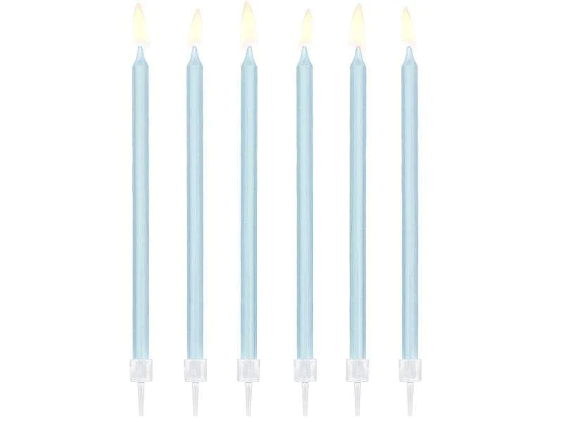 Velas Celeste Pastel x8