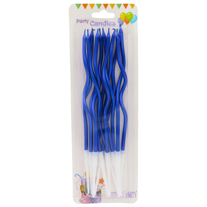 Velas Curvas Azules x12