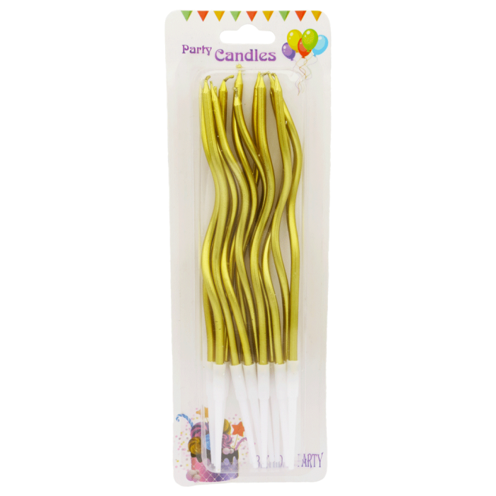 Velas Curvas Doradas x12