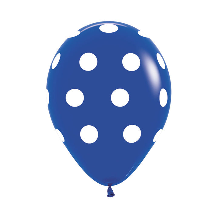 Globo Fashion Polka Dots Azul Rey R-12 x12