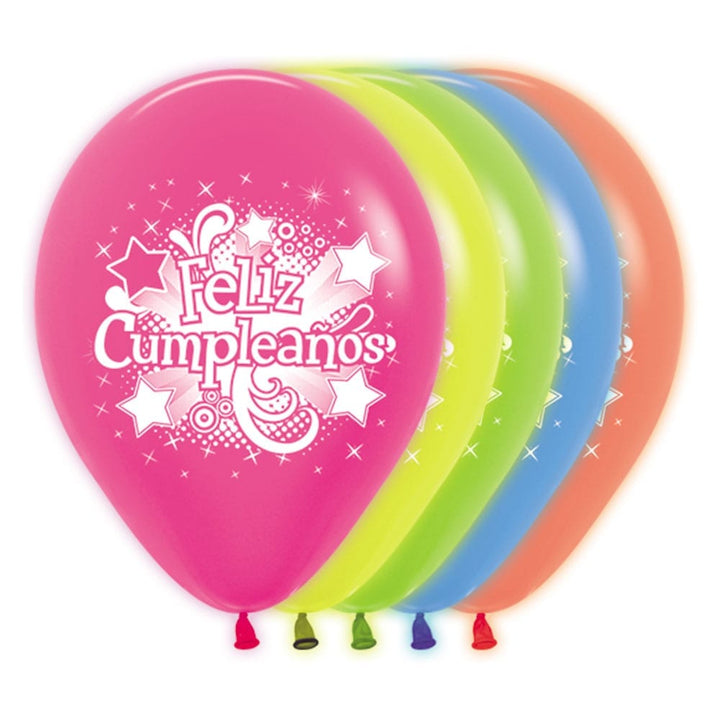 Globo Feliz Cumpleaños Mix Neón R-12 x12