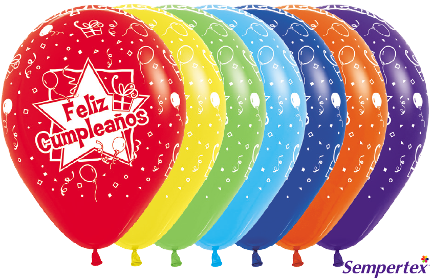 Globo Fashion Mix Feliz Cumpleaños Estrellas R-12 x12