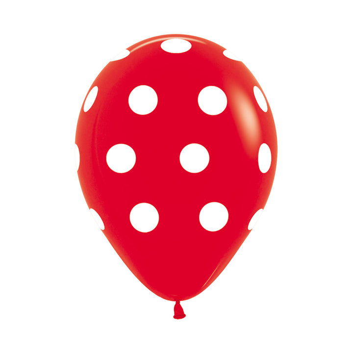 Globo Fashion Polka Dots Rojo R-12 x12