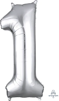Número 1 plata 40cm