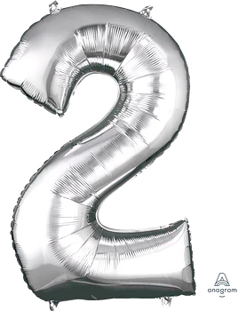 Número 2 plata 40cm