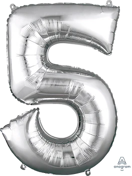Número 5 plata 40cm