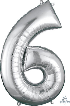 Número 6 plata 40cm