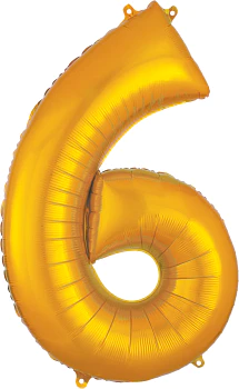 Número 6 Dorado 40cm