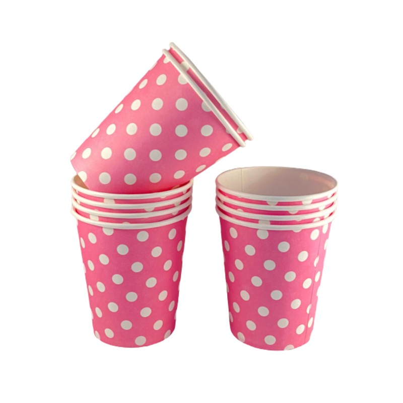 Vaso Rosa Con Lunares