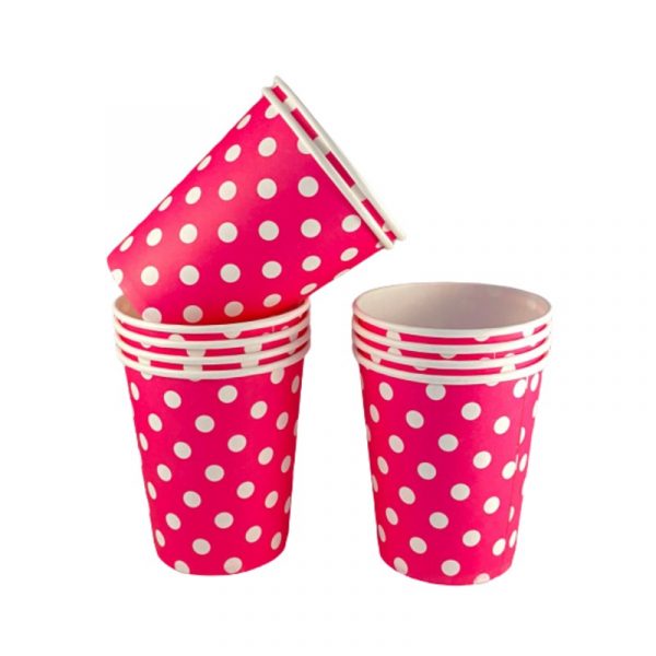 Vaso Fucsia Con Lunares