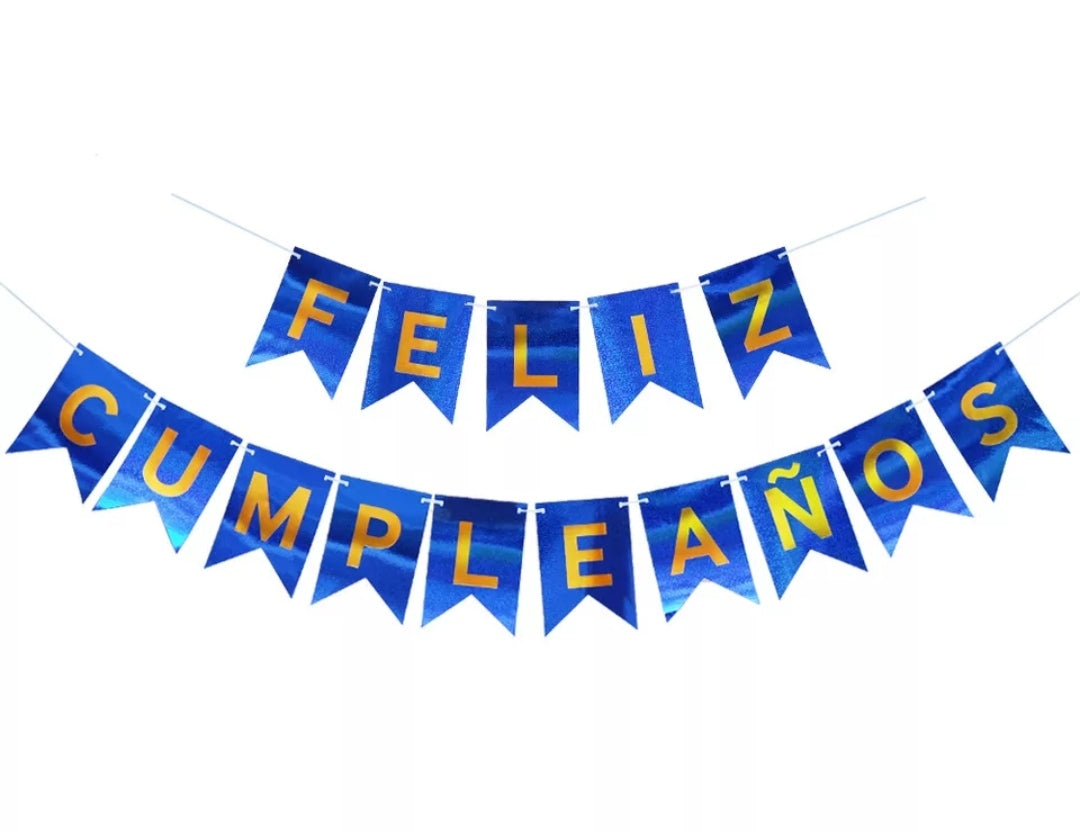Banderín Feliz Cumpleaños Azul