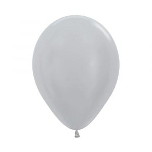 Globo Satín Plata R-12 x50