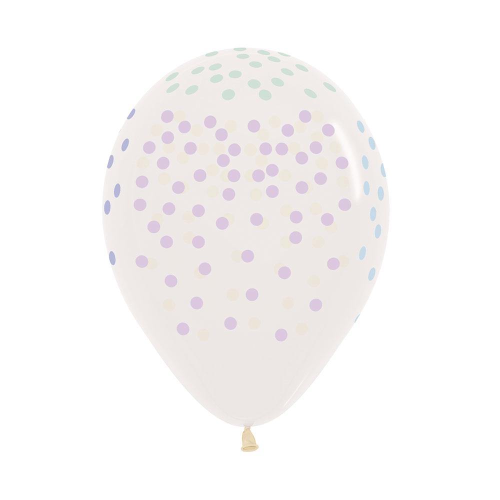 Globo Cristal Transparente Polka Dots Pastel R-12 x12