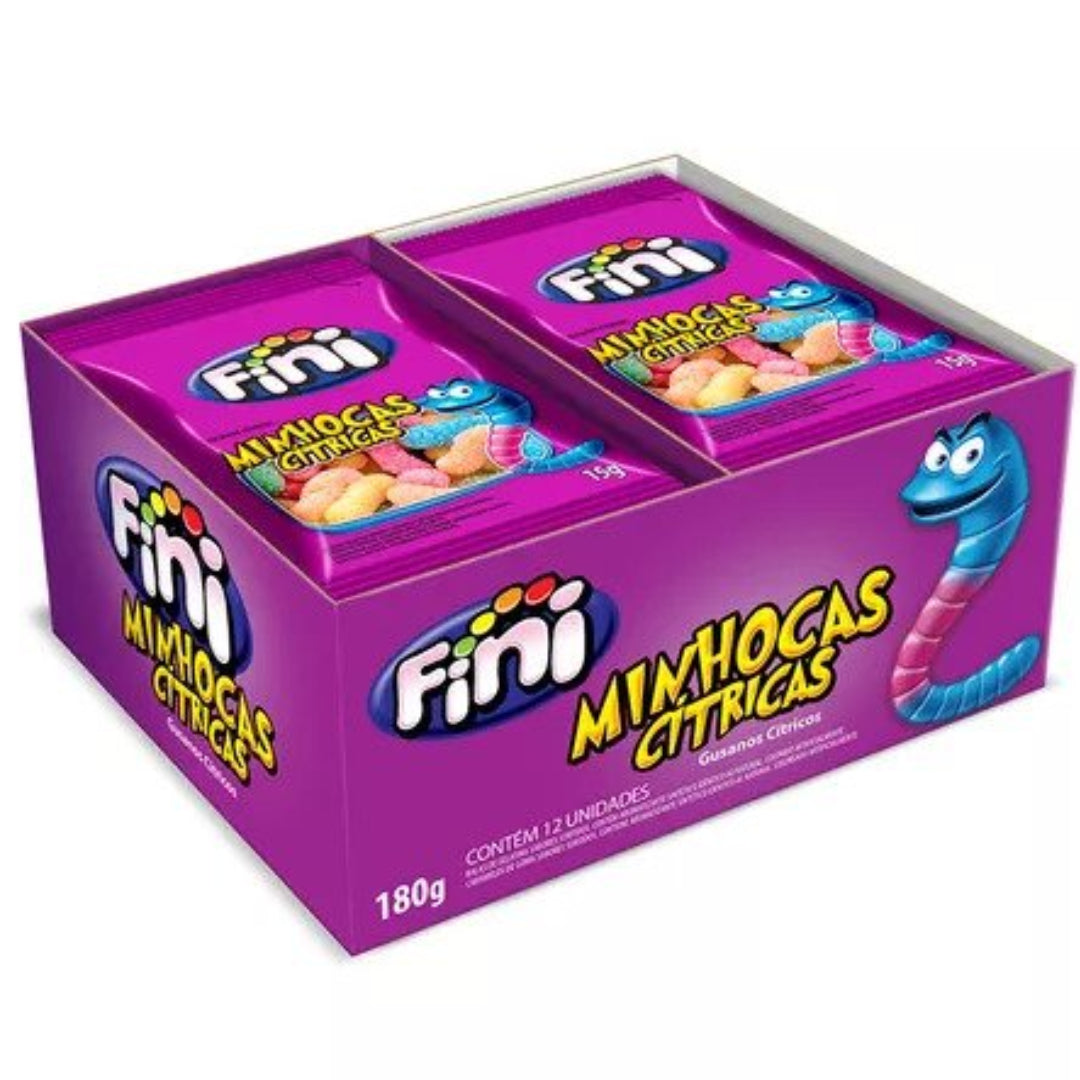 Gelatinas Fini Gusanitos acidos 15g x12unidades