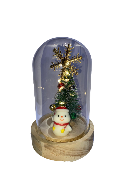 Esfera Navideña Muñeco de Nieve con luz Led