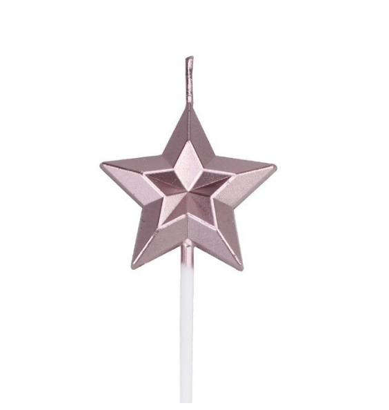 Vela Estrella de Diamante Rosa