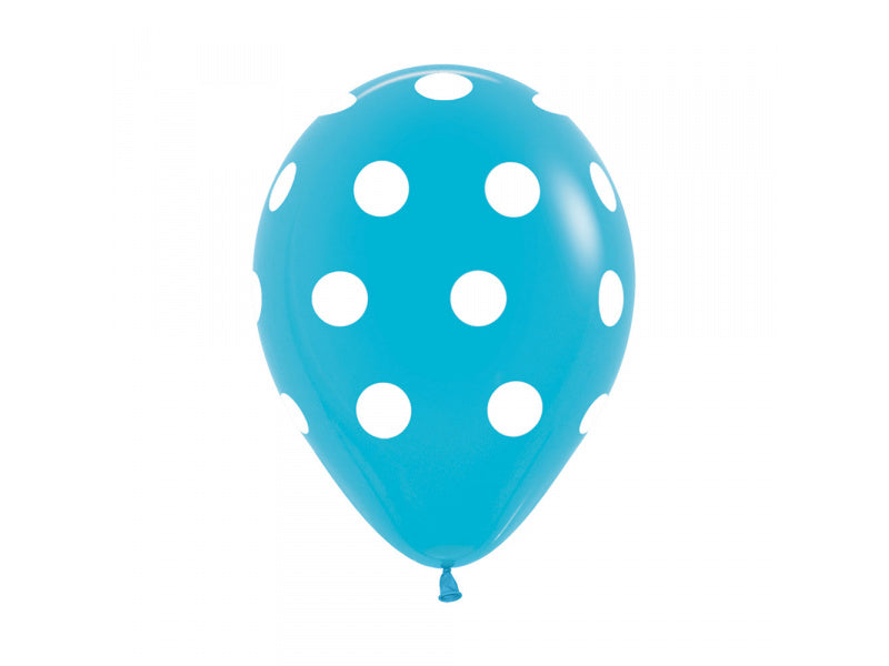 Globo Fashion Polka Dots Azul Caribe R-12 x12