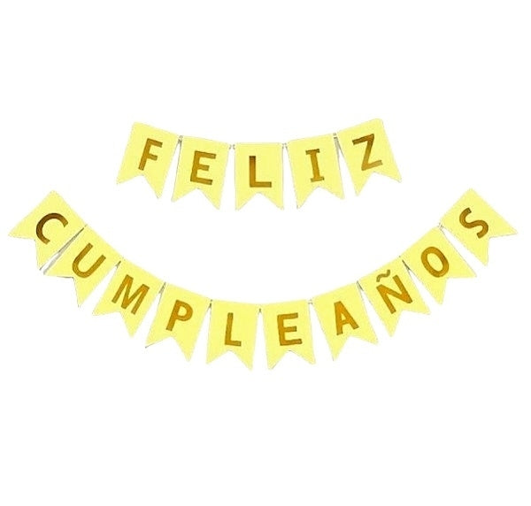 Banderín Feliz Cumpleaños Amarillo