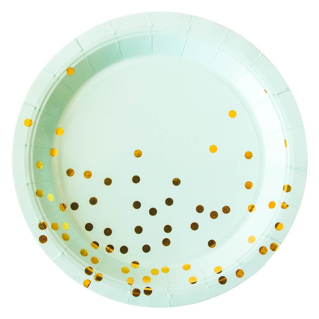 Platos Verde manzana con lunares