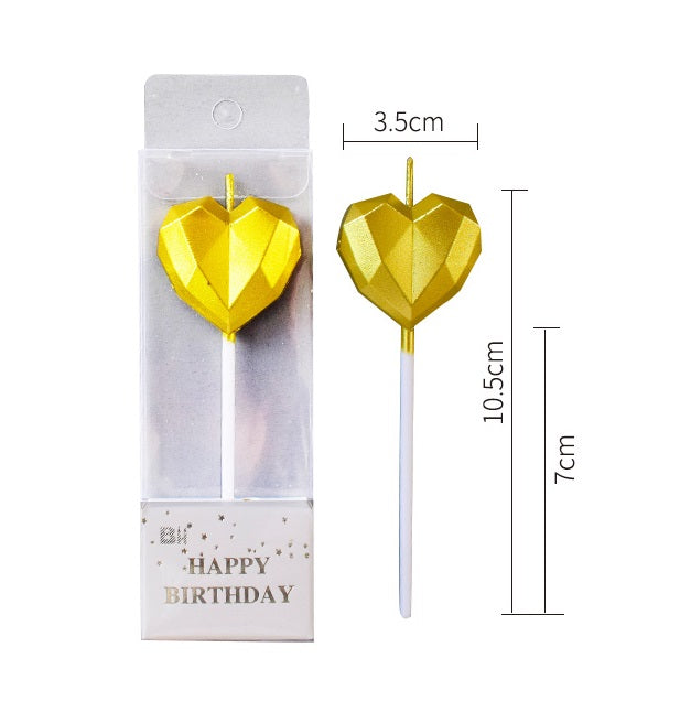 Vela Corazón de Diamante Rojo