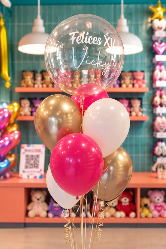 Globo Bouquet con Burbuja Personalizada