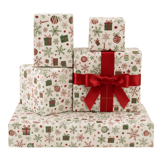 Papel de Regalo Navidad Blanco